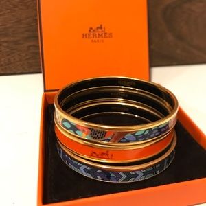 Three Hermes Enamel Bangles